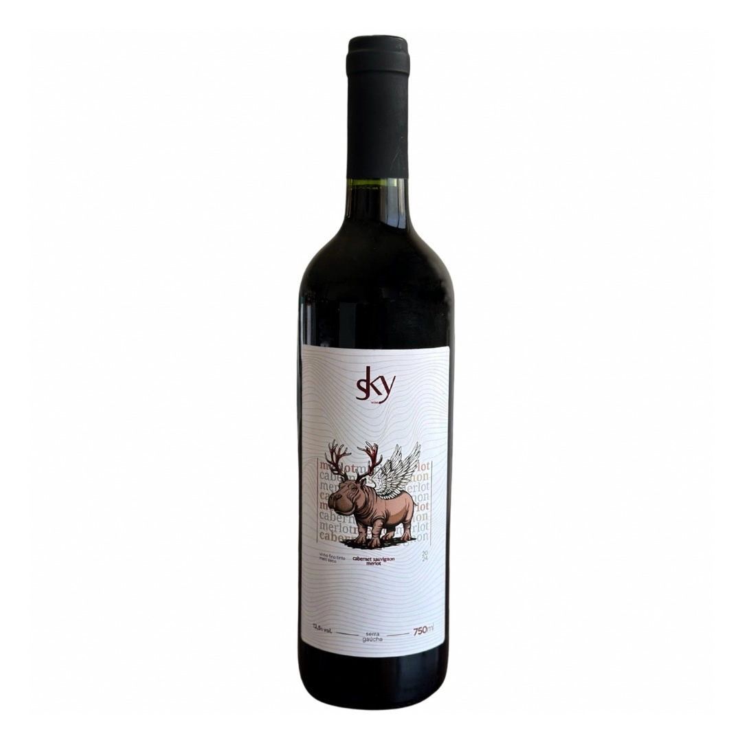 Sky Wine Bivarietal Demi-Sec (Cabernet/Merlot) Tinto 2024 — Vinho tinto demi-sec brasileiro
